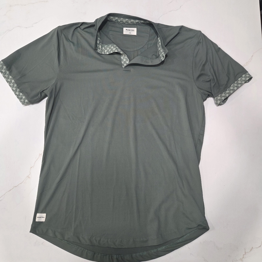 MANTRA Slate Green Short-Sleeve Henley Polo